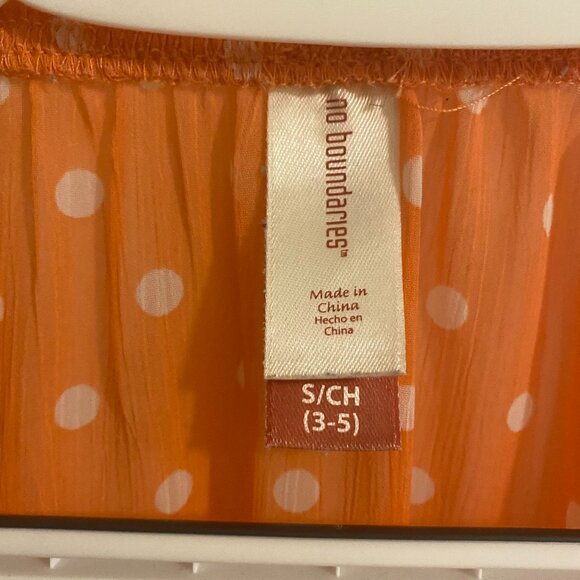 NOBO Translucent Orange Peach Blouse with Polka Dots and Bow Size S - Picture 5 of 8